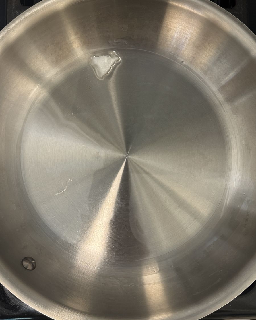 Tallow melting in pan